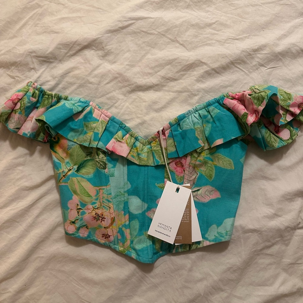 NWT - HEMANT & NANDITA Tropical Corset - Picture 6 of 7